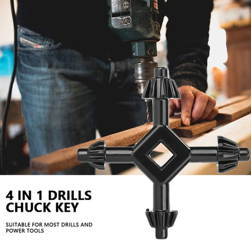 Keys, 4 in 1 Multifunctional Steel Drills Chuck Key, Durable And Lightweight Replacement for Lost Damaged Chuck Keys for Most Drills and Power Tools