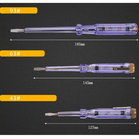 Mains Tester, 3PCS AC 100-500V Electric Tester Pen, Electrical Circuit Tester Light Voltage Detector Screwdriver