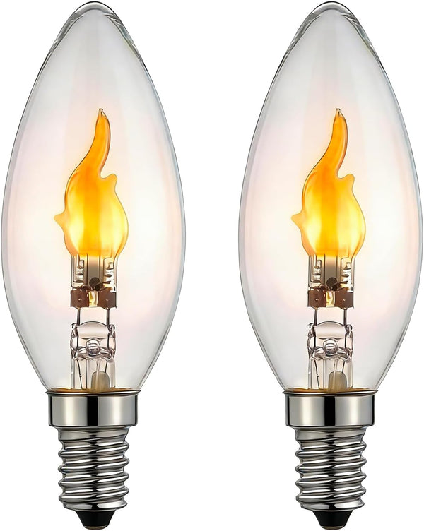 C35/Type B E14 LED Flame Effect Candle Bulb, 2W 1800K Warm White