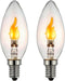 C35/Type B E14 LED Flame Effect Candle Bulb, 2W 1800K Warm White