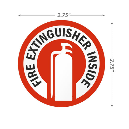 SmartSign Fire Extinguisher Inside Stickers, 2.75" x 2.75" Reflective Labels with Aggressive Adhesive, Pack of 6