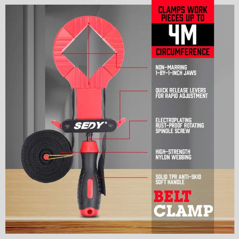 SEDY Band Clamp, Quick Release Strap Clamp for Woodworking