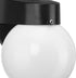 1-Light Progress Lighting Polycarbonate Outdoor White Acrylic Shade Modern Outdoor Wall Light Textured Black
