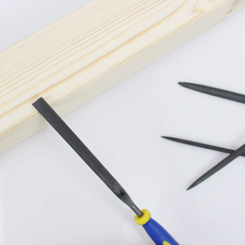 KALIM 10PCS Needle File Set, High Carbon Steel with Plastic Non-Slip Handle, 4mm Hand Tools for Wood, Plastic, Jewelry