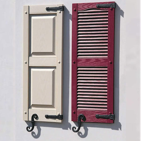 4 2 002 Decorative Vinyl Hinges, Hinges, S-Hooks for Lifetime Vinyl Shutters, - Black