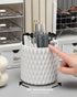 Unique Rotating Pen Pencil Holder for Desk, 5 Slots, Aesthetic Desktop Supplies for Women, Girls, Home, Office