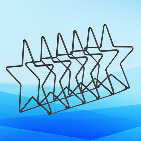 SUPVOX Iron Wire Star Shaped Bookend Desk Organizer Iron Art Display Easel Black Desktop Magazine Holder for Office