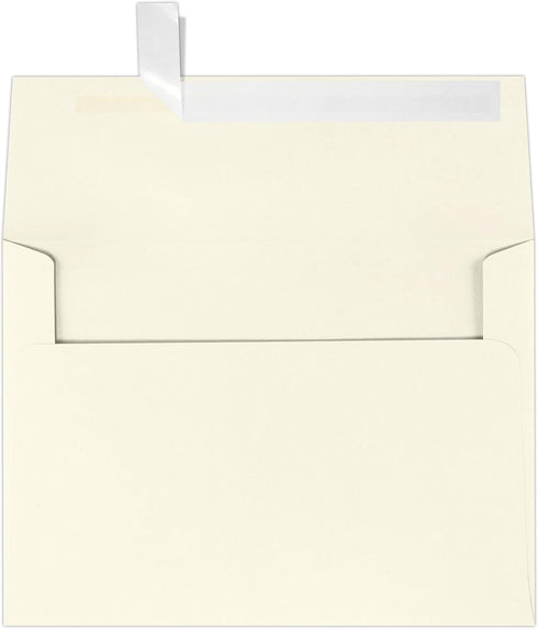 LUXPaper A7 Invitation Envelopes, Peel & Press, 5 1/4" x 7 1/4", Natural, 80lb Text, 50 Qty