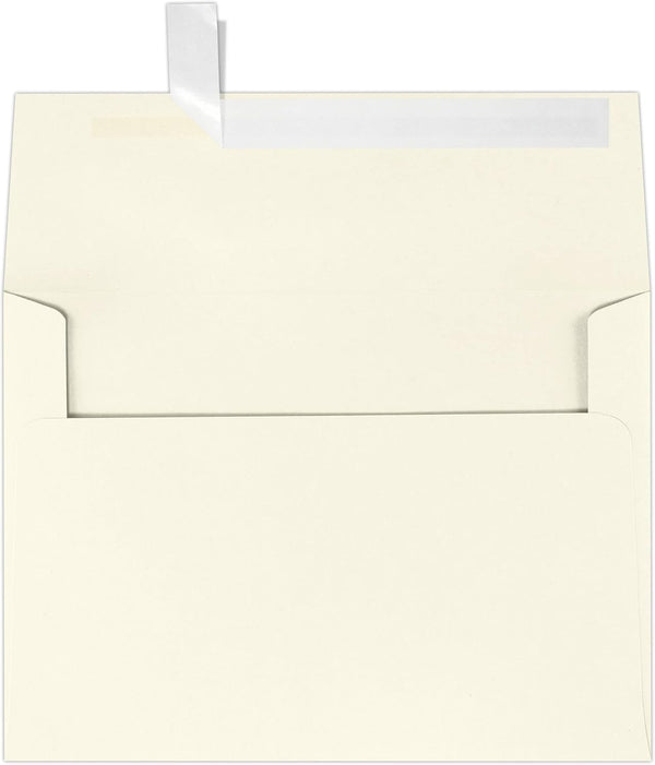 LUXPaper A7 Invitation Envelopes, Peel & Press, 5 1/4" x 7 1/4", Natural, 80lb Text, 50 Qty