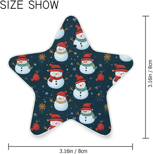 ALAZA Hipster Snowman Merry Christmas Snowflake Star Shaped LED Night Light Dusk to Dawn Sensor Plug in Night Home