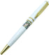 Inlay Mother of Pearl Design Handmade Ballpoint Pen, Deluxe Black Ink Rollerball Executive Gift (White)