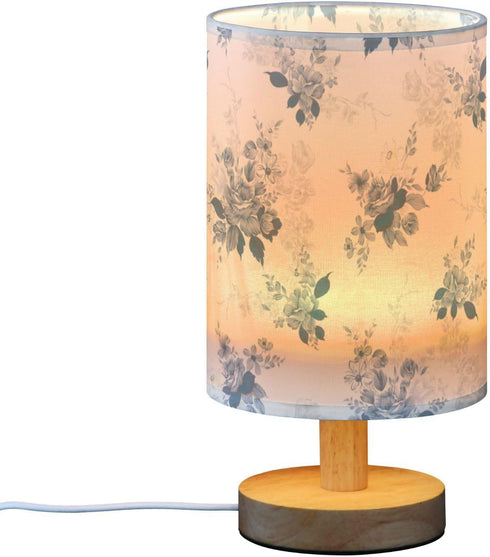 Yuiboo Teal Floral Nightstand Lamps - Small Bedroom Lighting