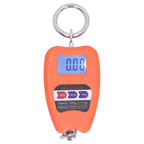 440lb Digital Hanging Scale with LCD Display, Multifunctional Portable Handheld 200Kg Load Mini Crane Hanging Scale