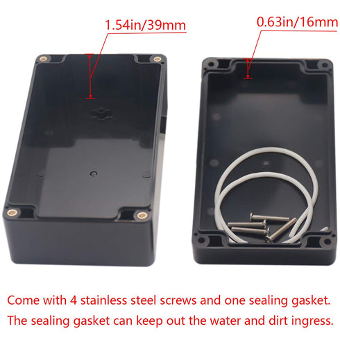 Project Box IP65 Waterproof Junction Box - Black ABS Plastic Electrical Case, DIY Project Enclosure 6.22x3.54x2.36 inch