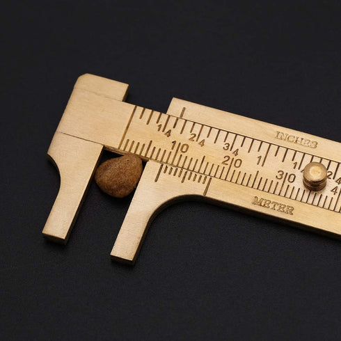 Brass Mini Vernier Caliper Double Scales, Sliding Gauge Ruler Measuring Tool for Jewellery Measurement (80mm)