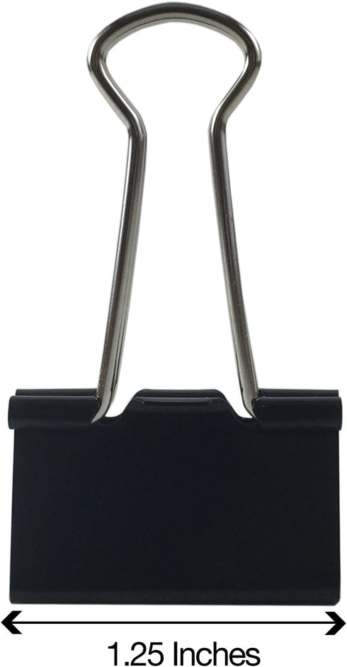 Binder Clips Medium 1.25-Inch Black 96-Pack by Clipco