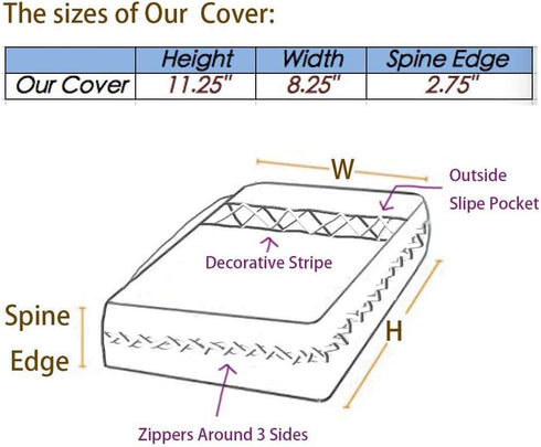 DIWI Super Giant Bible Cover - Extra Large Quilted Cotton Book Case 11.25 X 8.25 X 2.75 Inches (XL C1 Pink Garden)