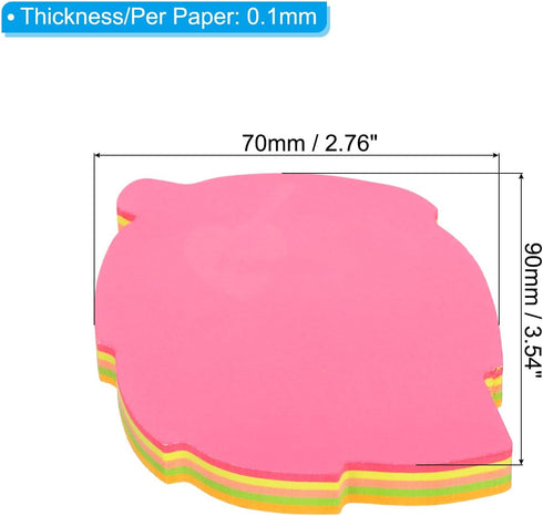 PATIKIL 3.5 x 2.7 Inch Leaf Shape Sticky Notes, 12 Pads Cute Self-Stick Memo Pads Bright Colorful 100 Sheets/Pad for Home Office, 5 Colors