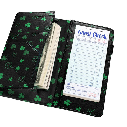 4.7x9 inch WIRESTER Server Book for Waitress with Zipper Pocket, Magnetic Closure Waiter Book Wallet with Money Pocket