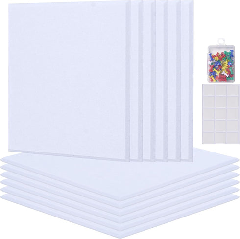 Large Felt Cork Board 47"x35", 12 Pack 11.8"x11.8" Wall Tiles with 60 Push Pins and Adhesive Tabs