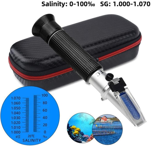 VGVGV 0-100% Brix Refractometer, Handheld Seawater Salinity Meter Sodium Chloride Concentration Refractometer for Wine