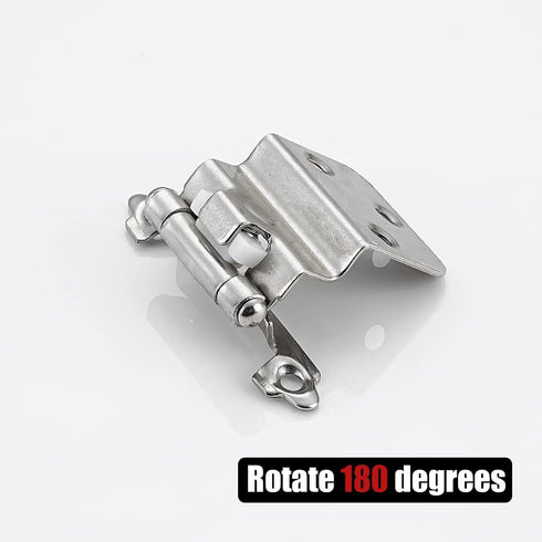 JQK 3/8 Inch Inset Cabinet Door Hinges Satin Nickel, 4 Pack Flush Face Mount Self-Closing Kitchen Cabinet Hardware with