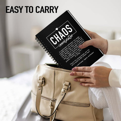 Chaos Coordinator Hardcover Spiral Notebook, 160 Blank Pages, Thank You Gift for Leader Coworker Teacher Boss Admin