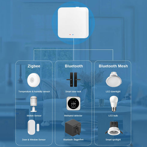 ZigBee & Bluetooth Mesh Gateway Hub: Multi-Protocol Smart Hub, Tuya ZigBee Hub Voice Control via Alexa