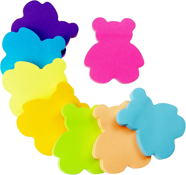 Sticky Notes, 560 Sheets 3 × 3 Inches Bear Shape Self Sticky Notes Pad, Bright Colors for Home Office