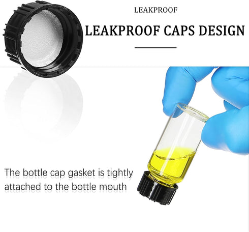 Clear Glass Vials with Screwcap, Empty Bottles for Liquid Sampling, 50 pcs 10 ml