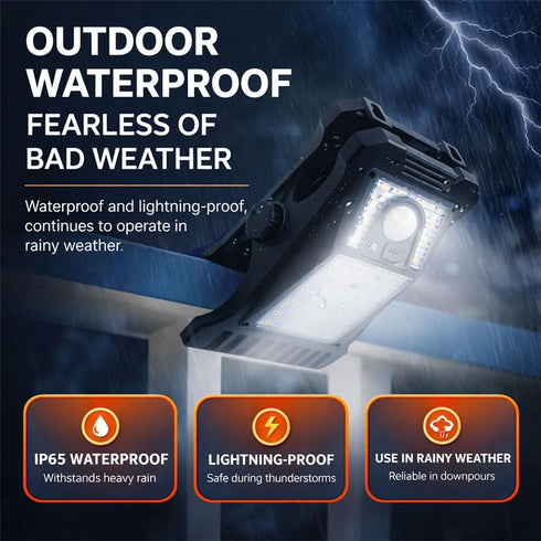 2026 IP65 3 (1pc) LONGLUAN New Solar Clip on Lights Outdoor, Solar Clip Light with Motion Sensor, Waterproof Modes LED