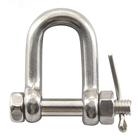 M6 D Shackle Anchor Shackle Stainless Steel 304 D Ring Shackle with Cotter Pin for Cars, Trucks,Material Handling,Rigging Accessories (Pack of 4)