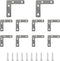 PDETVEO 10PCS (60x60mm) Flat L Brackets Corner Braces, Heavy Duty Steel Right Angle
