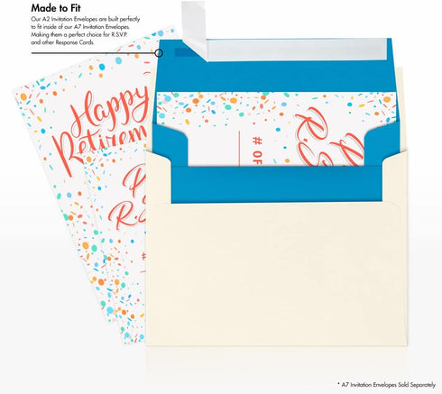 LUXPaper A2 Invitation Envelopes | 50 Qty | Peel & Press | 4 3/8" x 5 3/4" | Pool Blue | 80lb. Text