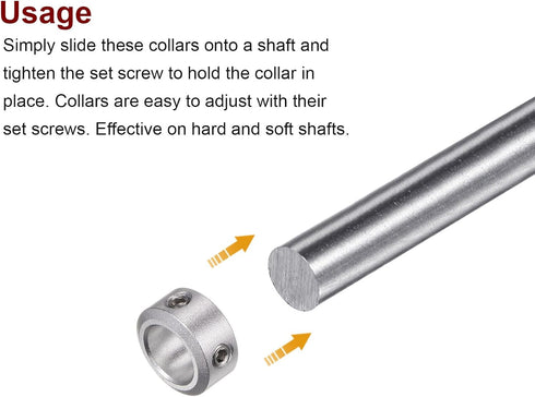 4pcs Shaft Collar, 10mm Bore Aluminum Alloy Set Screw Collars, 16mm OD for Wheel Barrow Axle
