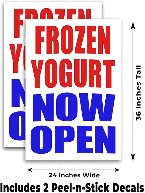 TampaPrinting Frozen (24" 36") (Pack 2) Yogurt Now Open X Vinyl Decal Only of |Sign|Sticker|Poster