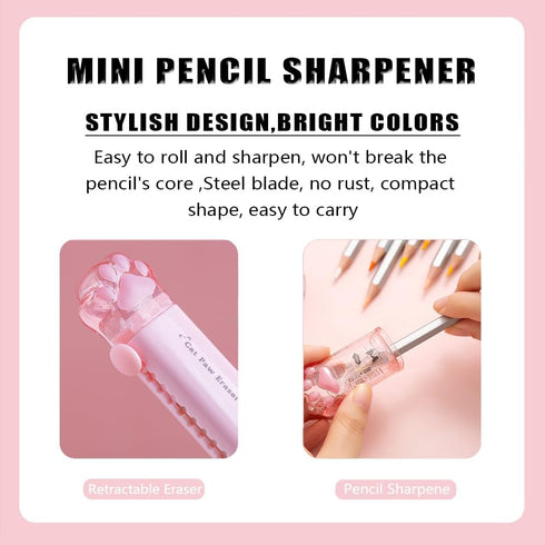 Cute School Supplies Stationery Gift Set, Japanese Birthday Gifts, Includes Sharpener, Eraser, Tape, Ruler, Scissors