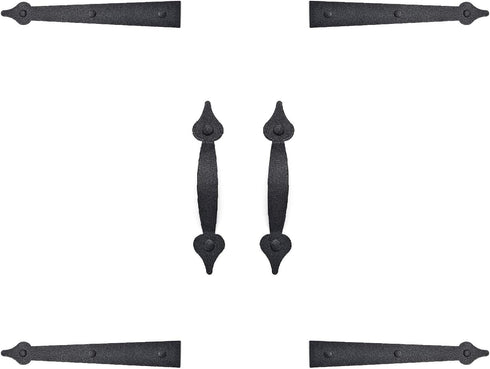 SANKINS Garage Door Magnetic Decorative Hardware, Faux Hinges Handle Kit for Curb Appeal, Black, Pack of 1