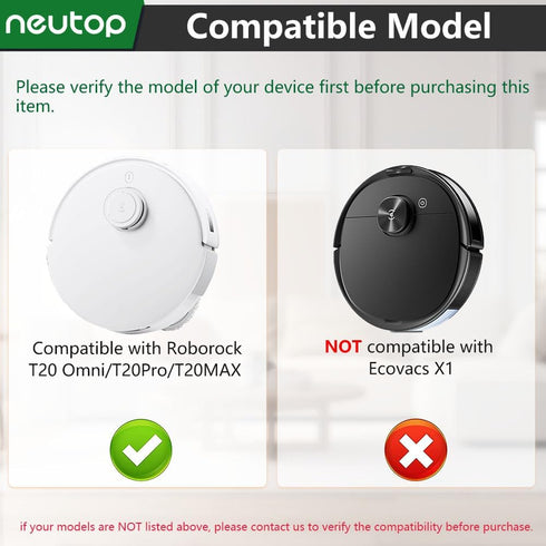 Neutop Replacement Filter Sets for Ecovacs Deebot T20 OMNI, T20, T20 Max, T20 Pro, Robot Vacuum Accessories, 12-Pack