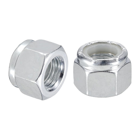 uxcell 50Pcs 3/8"-24 Nylon Insert Hex Lock Nuts, Carbon Steel Self-Locking Stop Nut for Industrial Construction