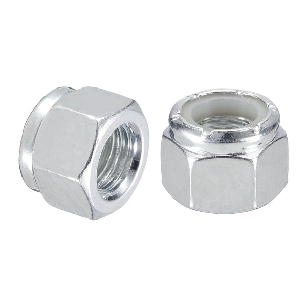 uxcell 50Pcs 3/8"-24 Nylon Insert Hex Lock Nuts, Carbon Steel Self-Locking Stop Nut for Industrial Construction