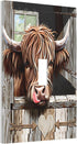 HTSAHKV 3 5 Inch Rustic Highland Cow Wall Plate Light Switch Cover Single Gang Outlet Faceplate Print Plate Cover X