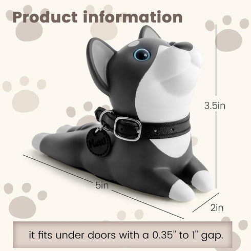 DomeStar Shiba Inu Door Stopper - Cute Decorative Animal Doorstop Wedge for Home & Office, Brown