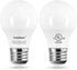 YukiHalu A15 Appliance Light Bulb, 60W Equivalent, 600 Lumens, 7W 120V, 2700k Soft White, Waterproof, E26 Base, 2-Pack