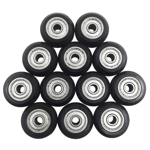 AFUNTA 12 Pcs Big Plastic Pulley Wheels with Bearings for 3D Printer, Compatible with CR-10 / CR-10S