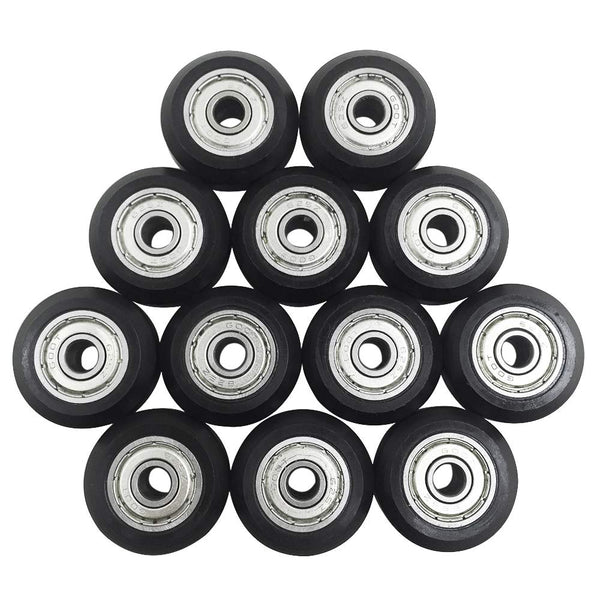 AFUNTA 12 Pcs Big Plastic Pulley Wheels with Bearings for 3D Printer, Compatible with CR-10 / CR-10S