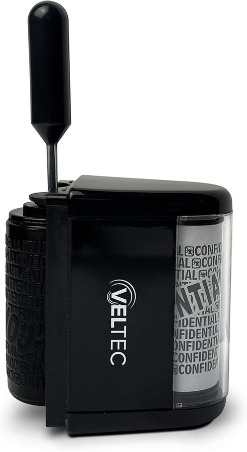 ID Protector Ink Roller - Identity Theft Protection Roller Stamp Set (Black, Stamp + 3 Refills)