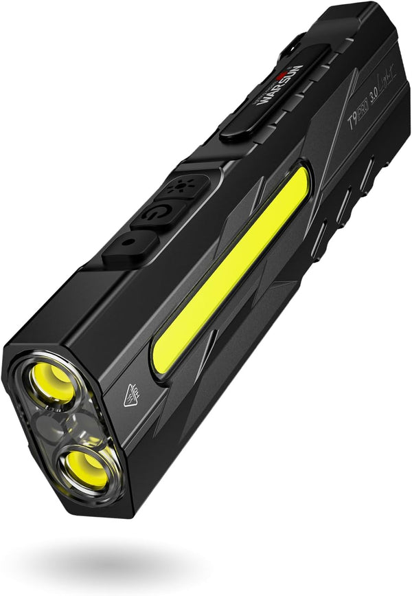 WARSUN Rechargeable EDC Flashlight 1500 Lumen Compact LED Pocket Flashlight with Magnetic