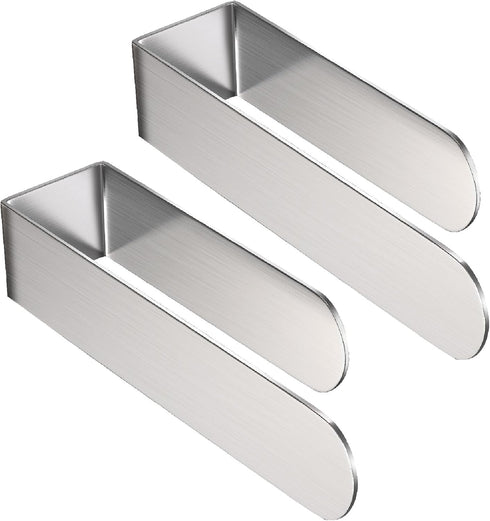 HUFEEOH 2 Pack Adhesive Hand Towel Holder, Sticky Wall Mounted Towel Bar, Stainless Steel Kitchen Towel Rack