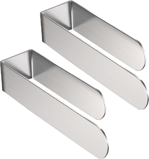 HUFEEOH 2 Pack Adhesive Hand Towel Holder, Sticky Wall Mounted Towel Bar, Stainless Steel Kitchen Towel Rack